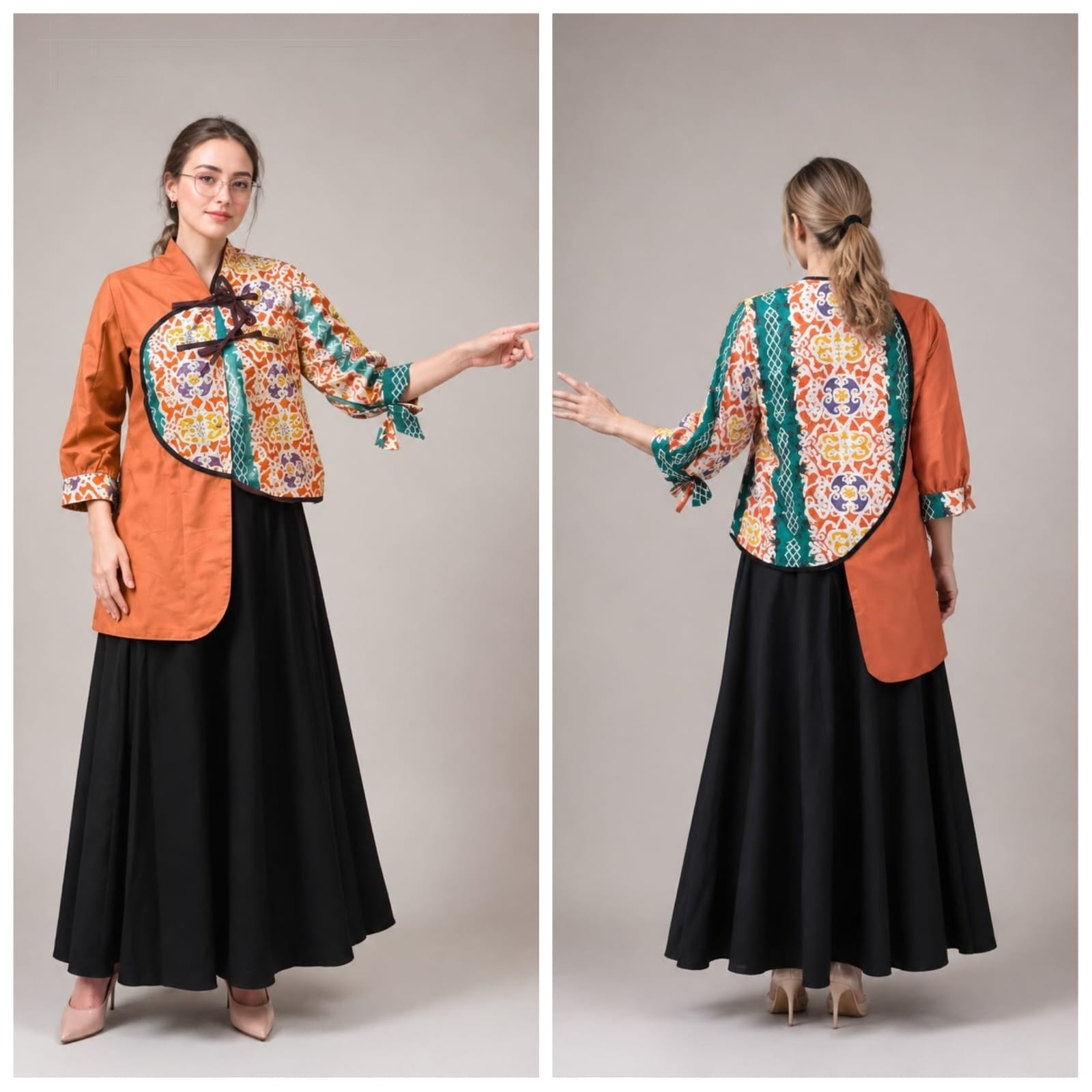 Blouse Etnik Wastra Jingga
