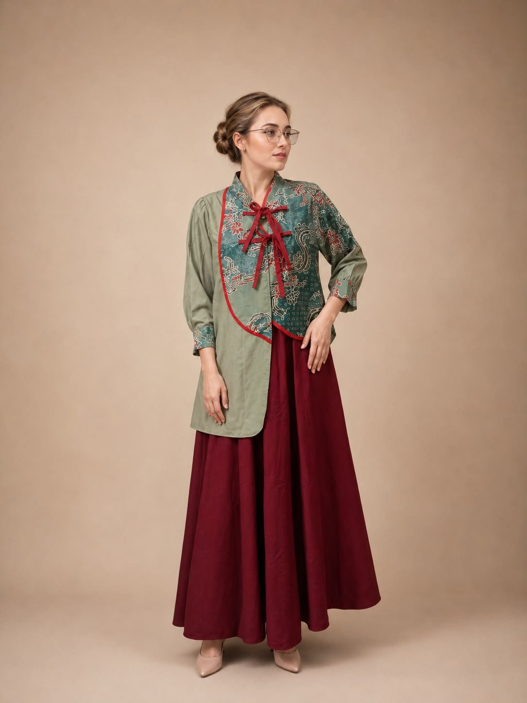 Blouse Etnik Wastra Sage