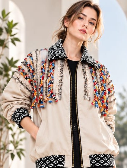 Jaket Oversize Etnik Cream Rumbai