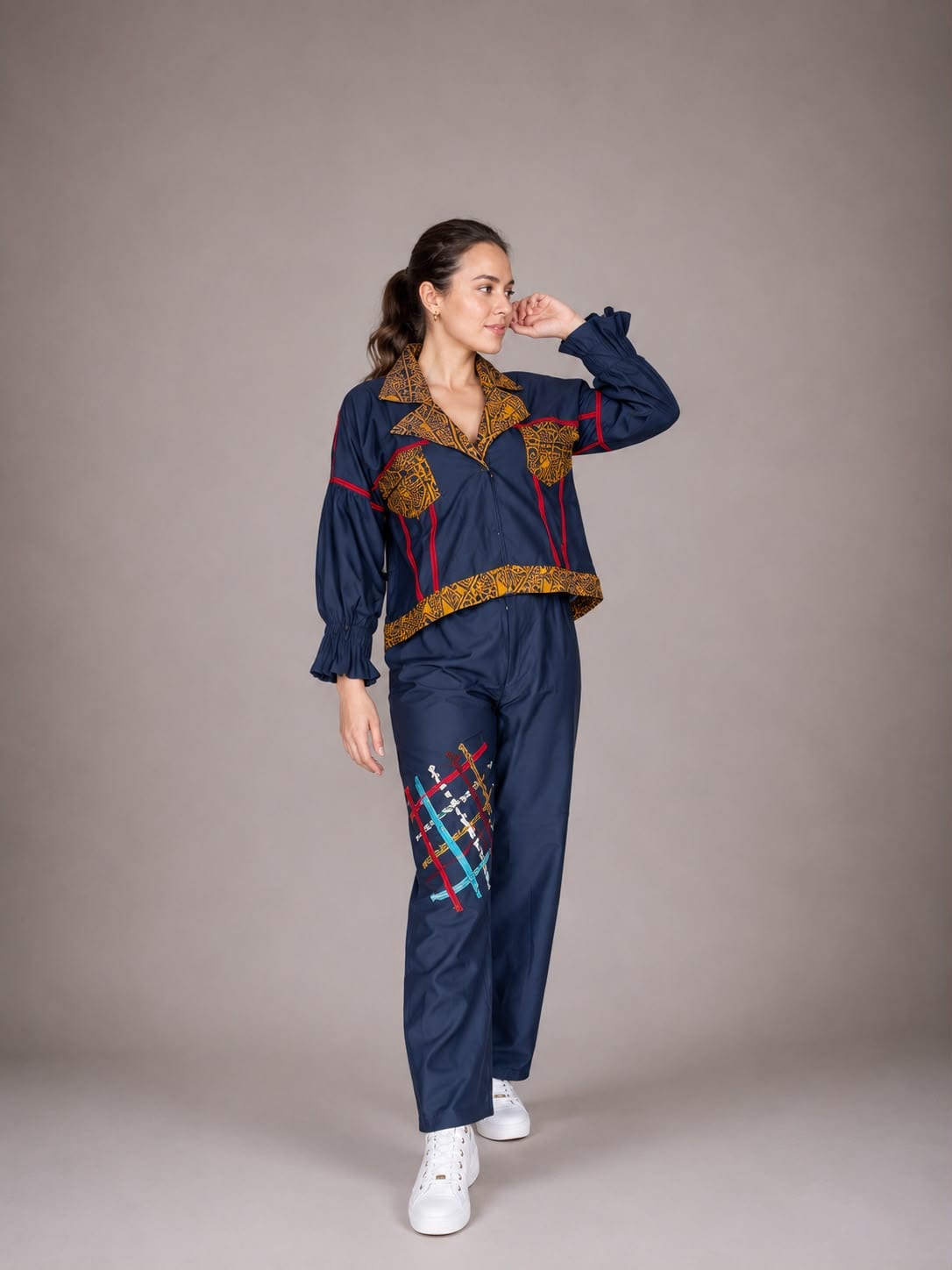 One Set Navy Songket