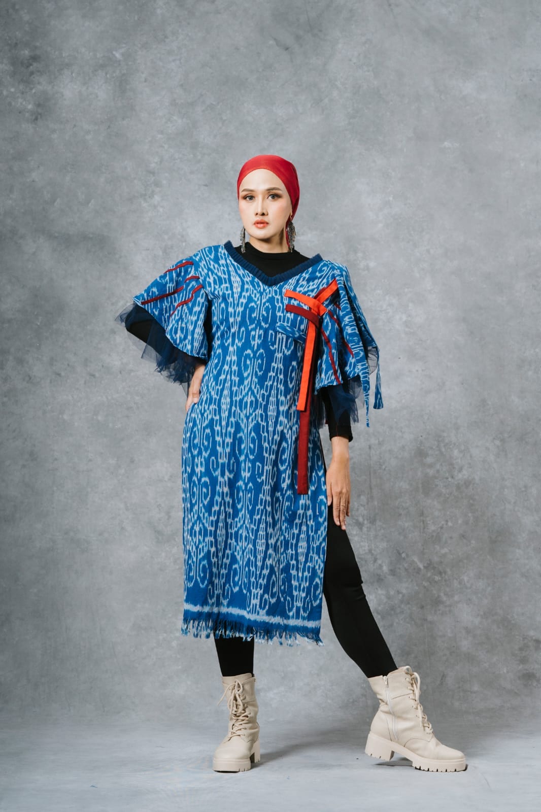 Outer Tenun Ikat Biru